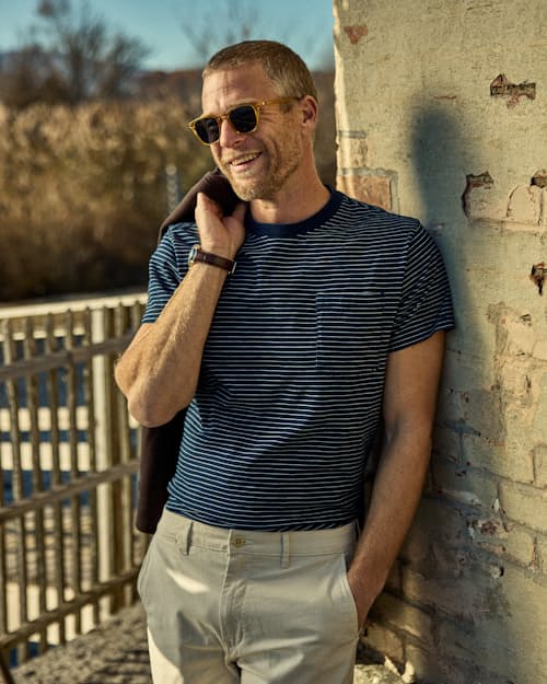 lifestyle image of Stripe Pocket T-Shirt