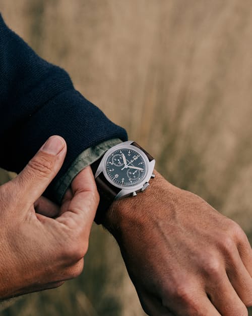 lifestyle image of Khaki Aviation Pilot Pioneer Mechanical Chrono