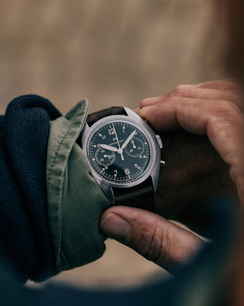 lifestyle image of Khaki Aviation Pilot Pioneer Mechanical Chrono