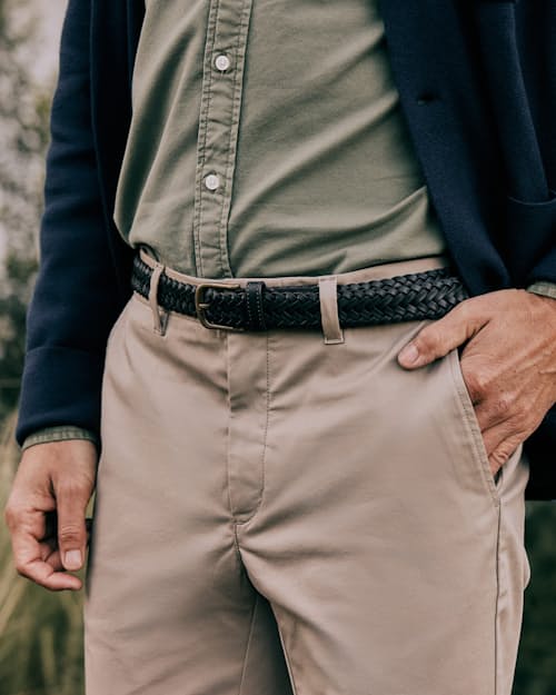 lifestyle image of Leather Braided OO Ring Belt