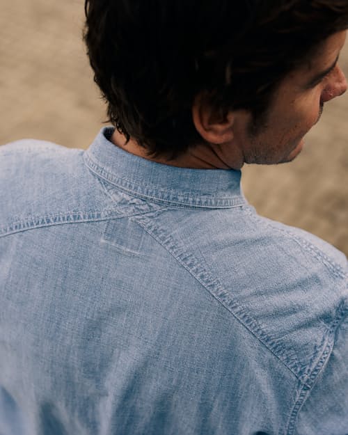 lifestyle image of Chambray Crossback Work Shirt