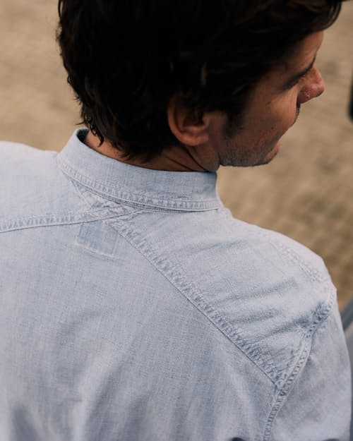 lifestyle image of Chambray Crossback Work Shirt