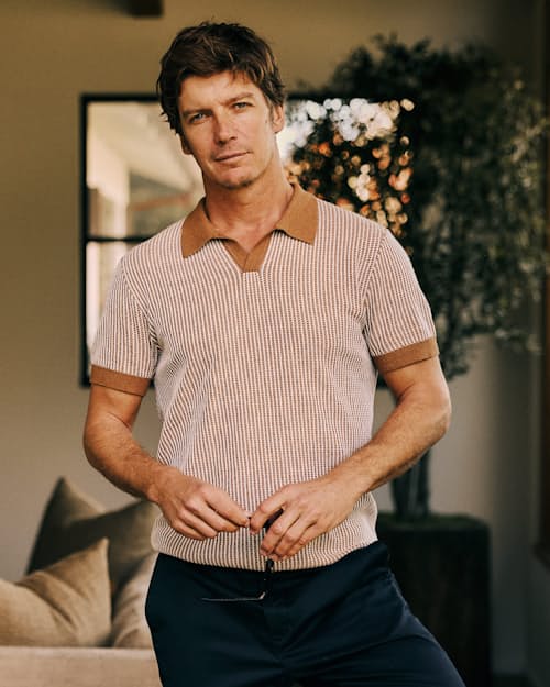 lifestyle image of Short Sleeve Cotton Cashmere Goleta Polo