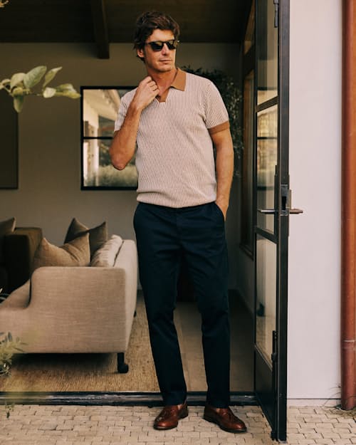 lifestyle image of Short Sleeve Cotton Cashmere Goleta Polo