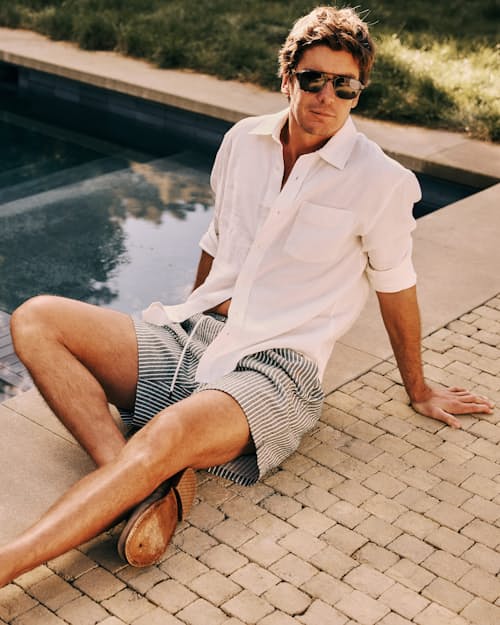 lifestyle image of Isles Linen Shirt