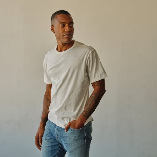 laydown image of Slub Curved Hem T-Shirt