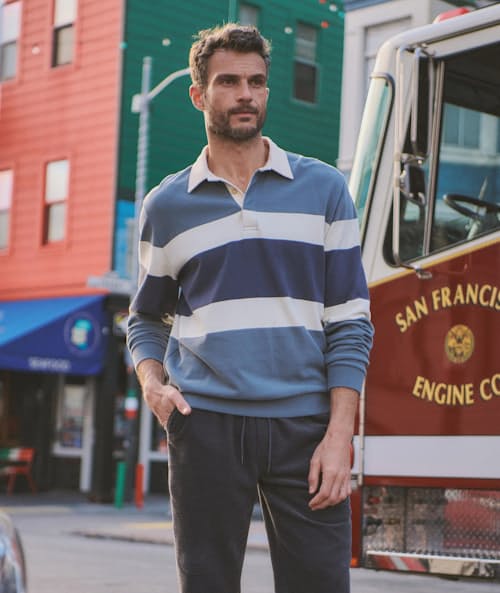 lifestyle image of Sueded Rugby Polo