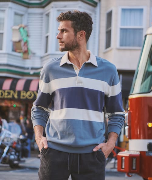 lifestyle image of Sueded Rugby Polo