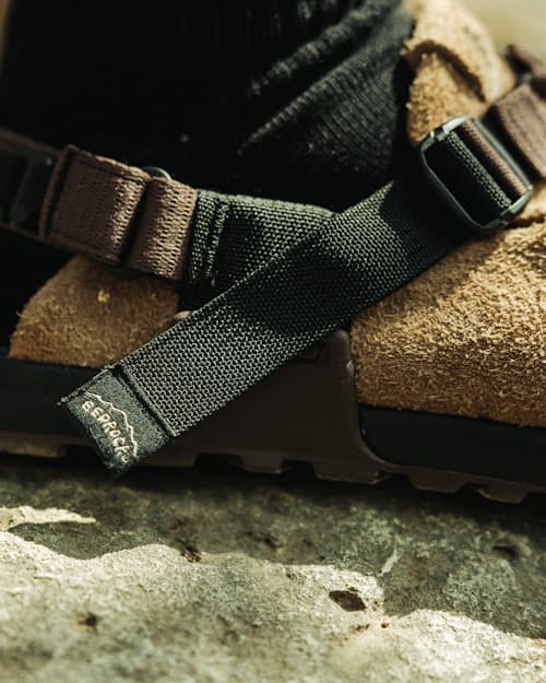 lifestyle image of Huckberry x Bedrock Mountain Clog