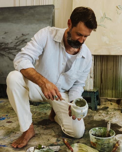 lifestyle image of Cotton Linen Chino - HB Straight