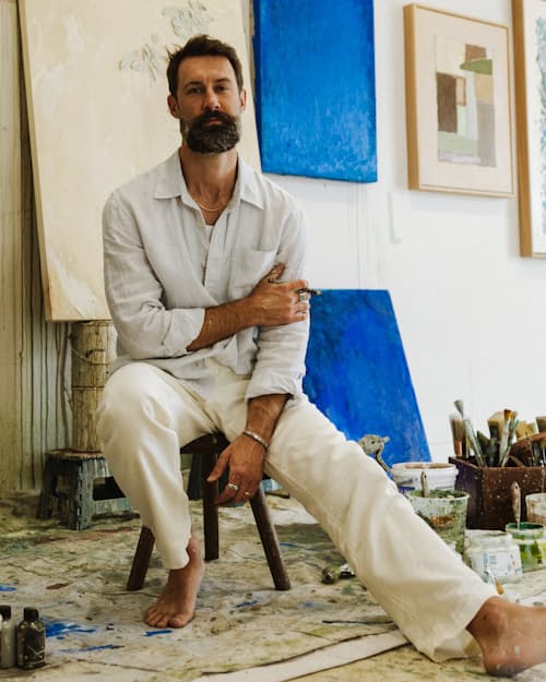 lifestyle image of Cotton Linen Chino - HB Straight
