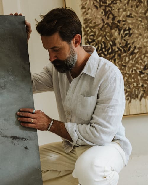 lifestyle image of Isles Linen Shirt