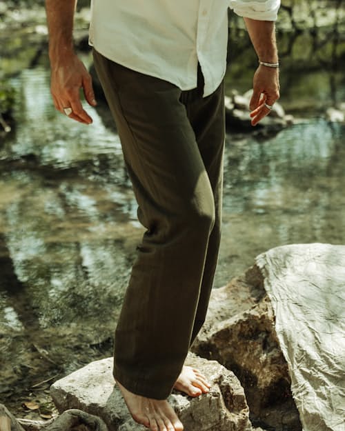 lifestyle image of Cotton Linen Drawstring Pant