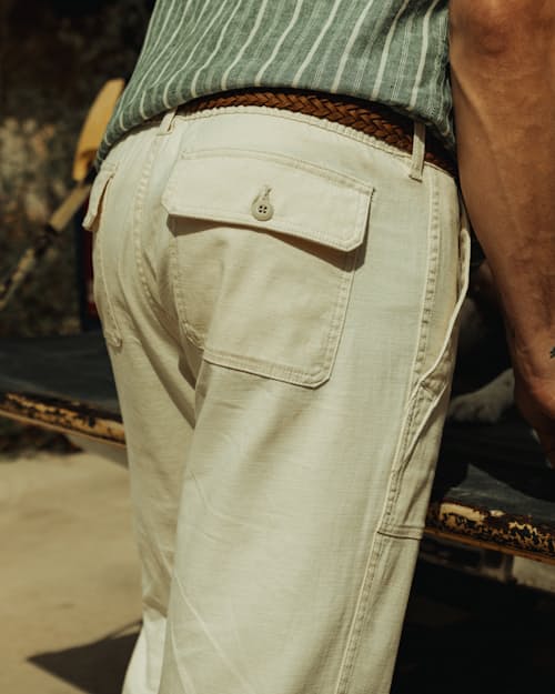 lifestyle image of Cotton Linen Baker Pant