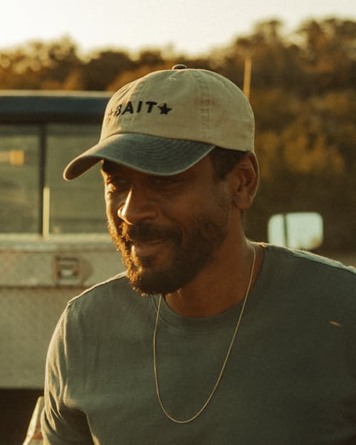 lifestyle image of Bait Shop Dad Cap