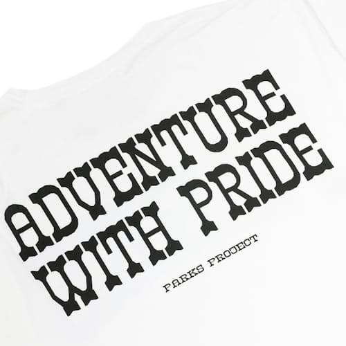 laydown image of Adventure with Pride Parks Tee