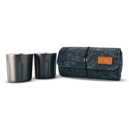 laydown image of Tumbler 2-Pack + Wool Felt Carrying Case