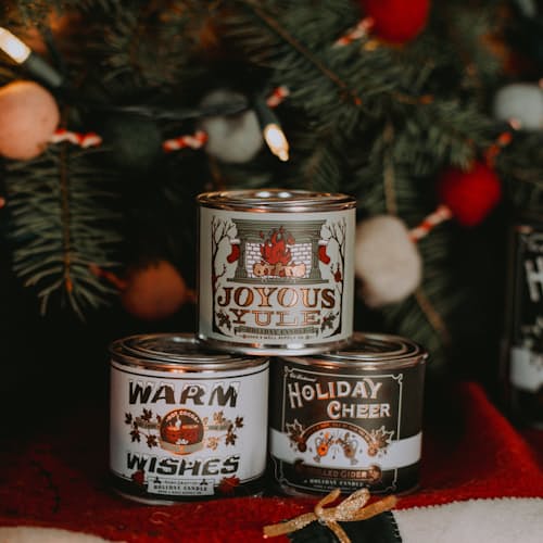 laydown image of Season Greetings Candle Gift Set