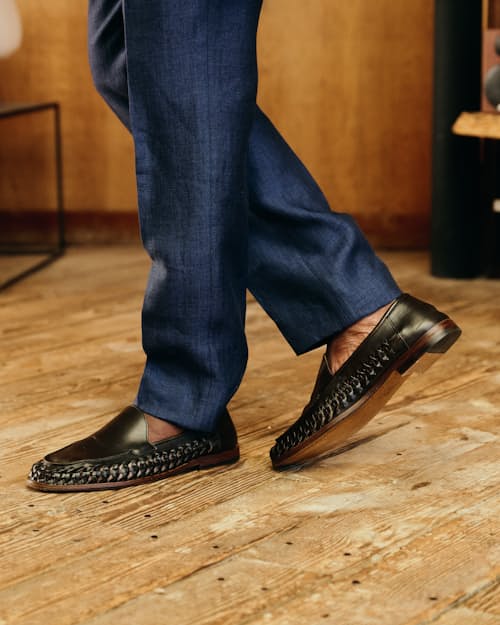 lifestyle image of Samaflex Woven Venetian Loafer