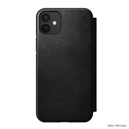 laydown image of Rugged Leather Folio iPhone 12 /iPhone 12 Pro Case