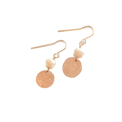 laydown image of Gold and Pearl Earrings