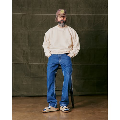 on model image of Vintage Wash Crewneck Sweatshirt