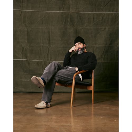 on model image of Vintage Wash Double Front Sweatpants