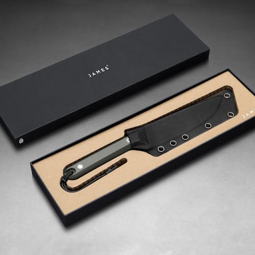 laydown image of The Hells Canyon Chef Knife
