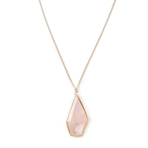 laydown image of Women's Signature Rose Quartz Pendant