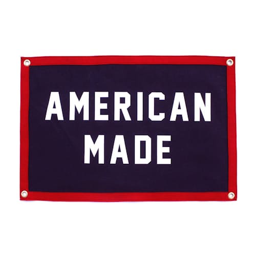 laydown image of American Made Camp Flag