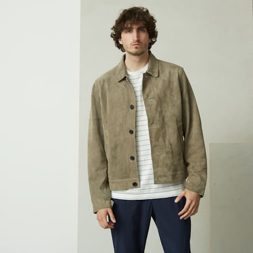 laydown image of The Falcon Suede Jacket