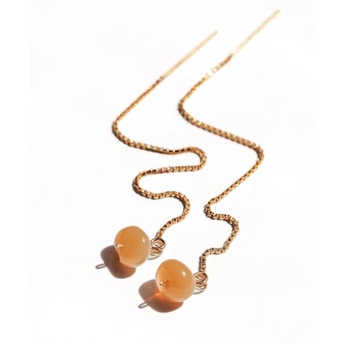laydown image of Opal Ear Threaders
