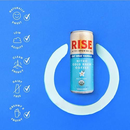 laydown image of Nitro Cold Brew - Oat Vanilla Latte 12 pack
