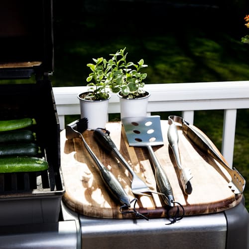 laydown image of Bonded Ash 4 Pc. Grill Set