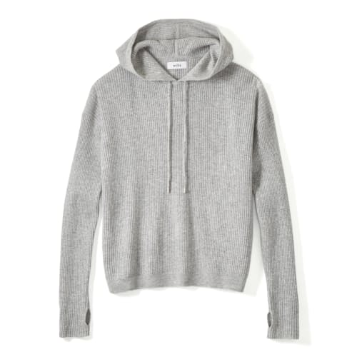 laydown image of Women's Luxe Ribbed Hoodie