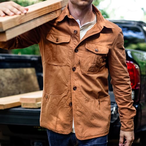 laydown image of Canvas Shirt Jacket