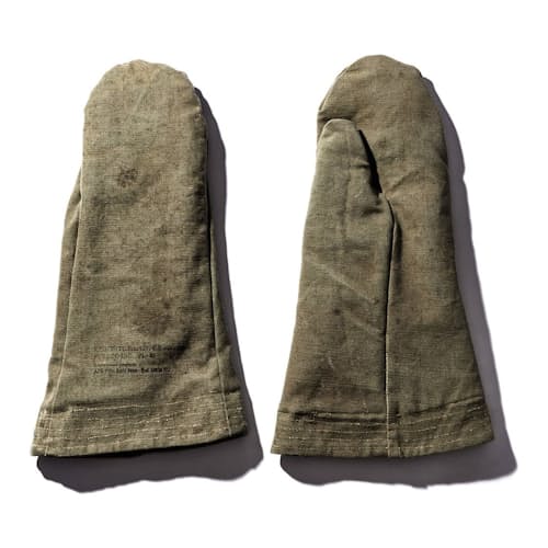 laydown image of Vintage Tent Oven Mitts