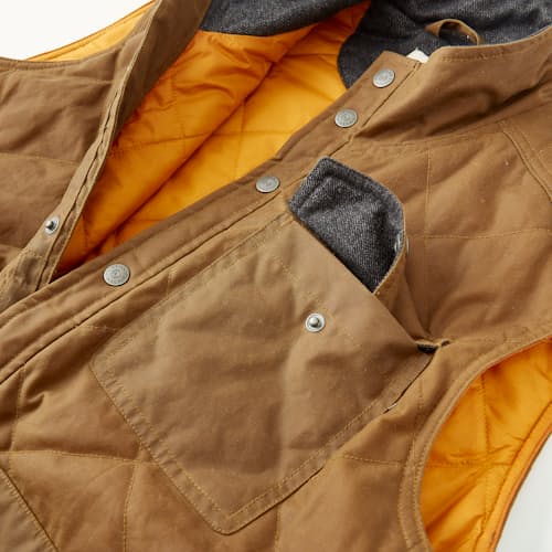 laydown detail image of Quilted Waxed Vest