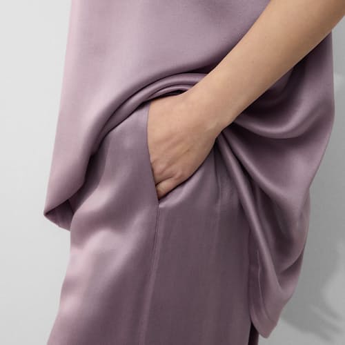 lifestyle image of Women's Washable Silk Tee Pant Set