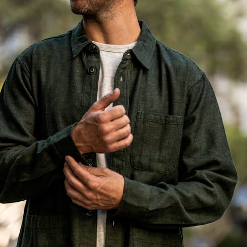 laydown image of Hunter Bedford Cord Overshirt