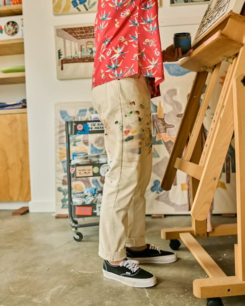 lifestyle image of Rover Double-Knee Work Pant - HB Straight