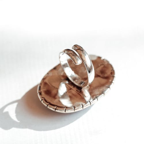 laydown image of Rose Quartz Adjustable Ring
