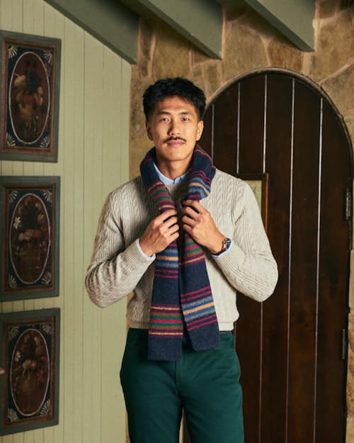 lifestyle image of EasyCash Merino Cable Knit Sweater