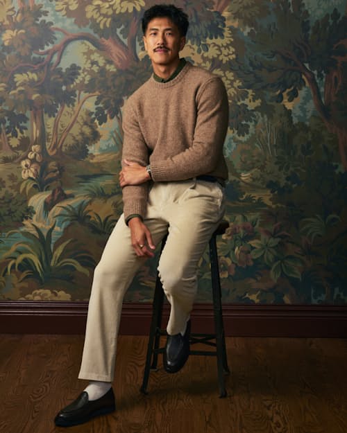 lifestyle image of Pleated Cord Trouser
