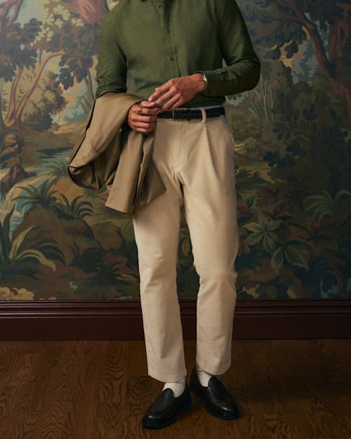 lifestyle image of Pleated Cord Trouser