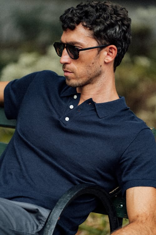 lifestyle image of Cotton Cashmere Sweater Polo