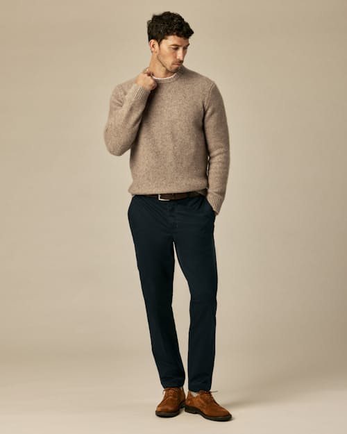 on model image of YakWool Crewneck Sweater