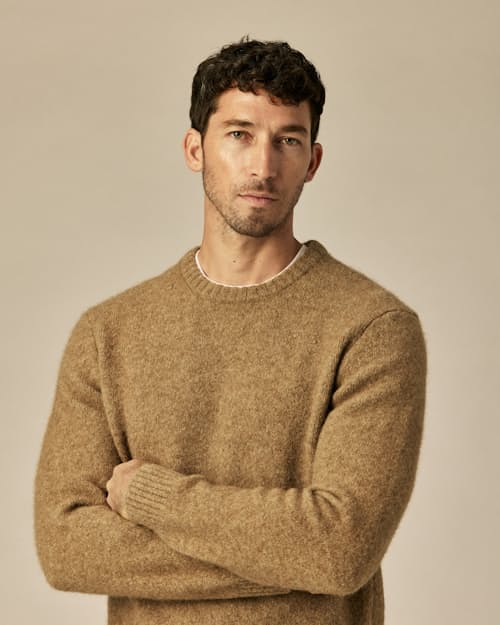 on model image of YakWool Crewneck Sweater