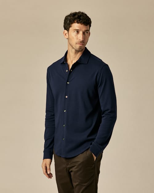on model image of Aloeknit Long Sleeve Shirt