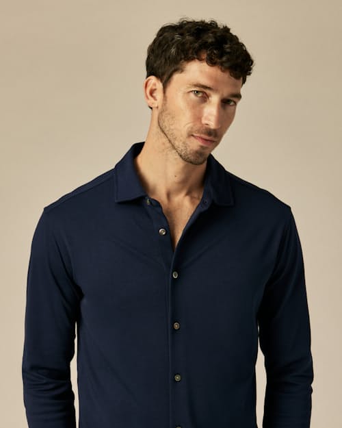 on model image of Aloeknit Long Sleeve Shirt